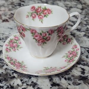 Royal Albert Pink Floral Teacup and Saucer